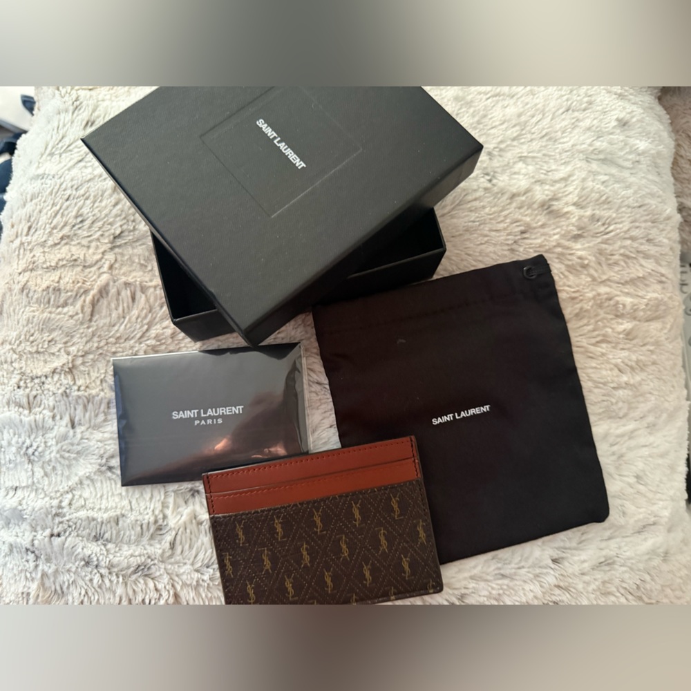 ❤️🔥 NIB Saint Laurent Canvas Card Holder-Unisex - Picture 6 of 7